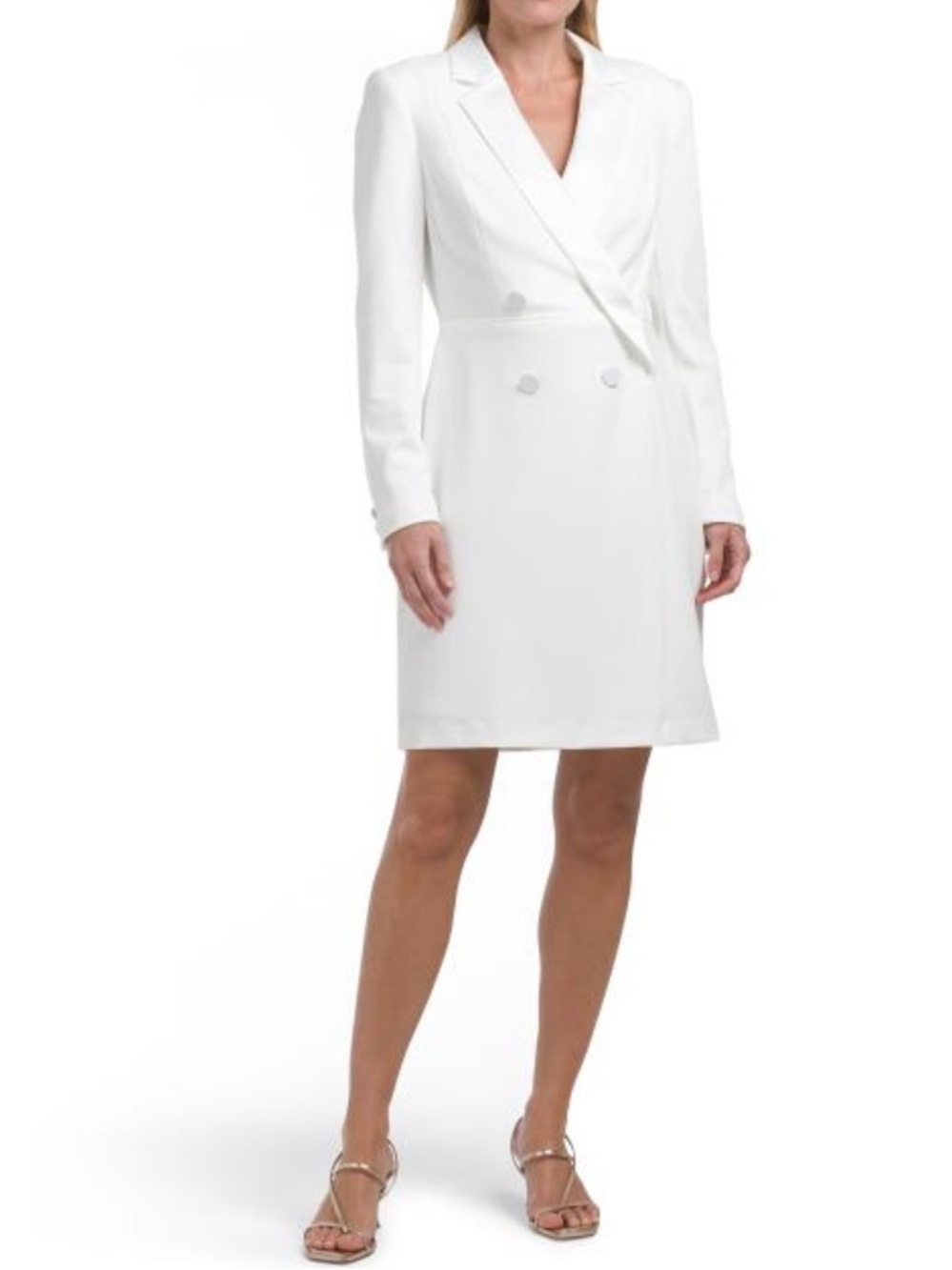 ADRIANNA PAPELL long sleeve tuxedo mini dress